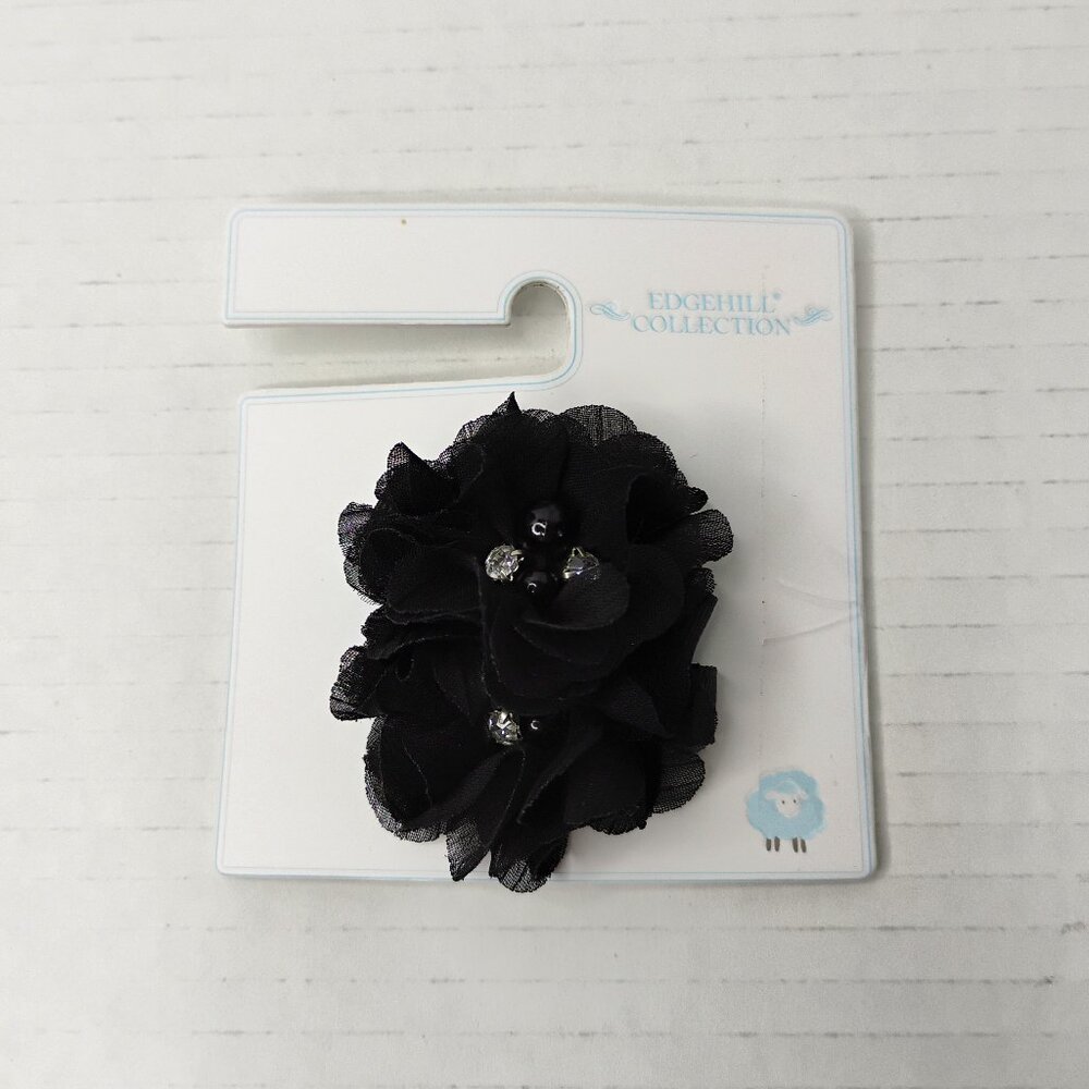Edgehill Collection Black Organza Flower Hair Clips